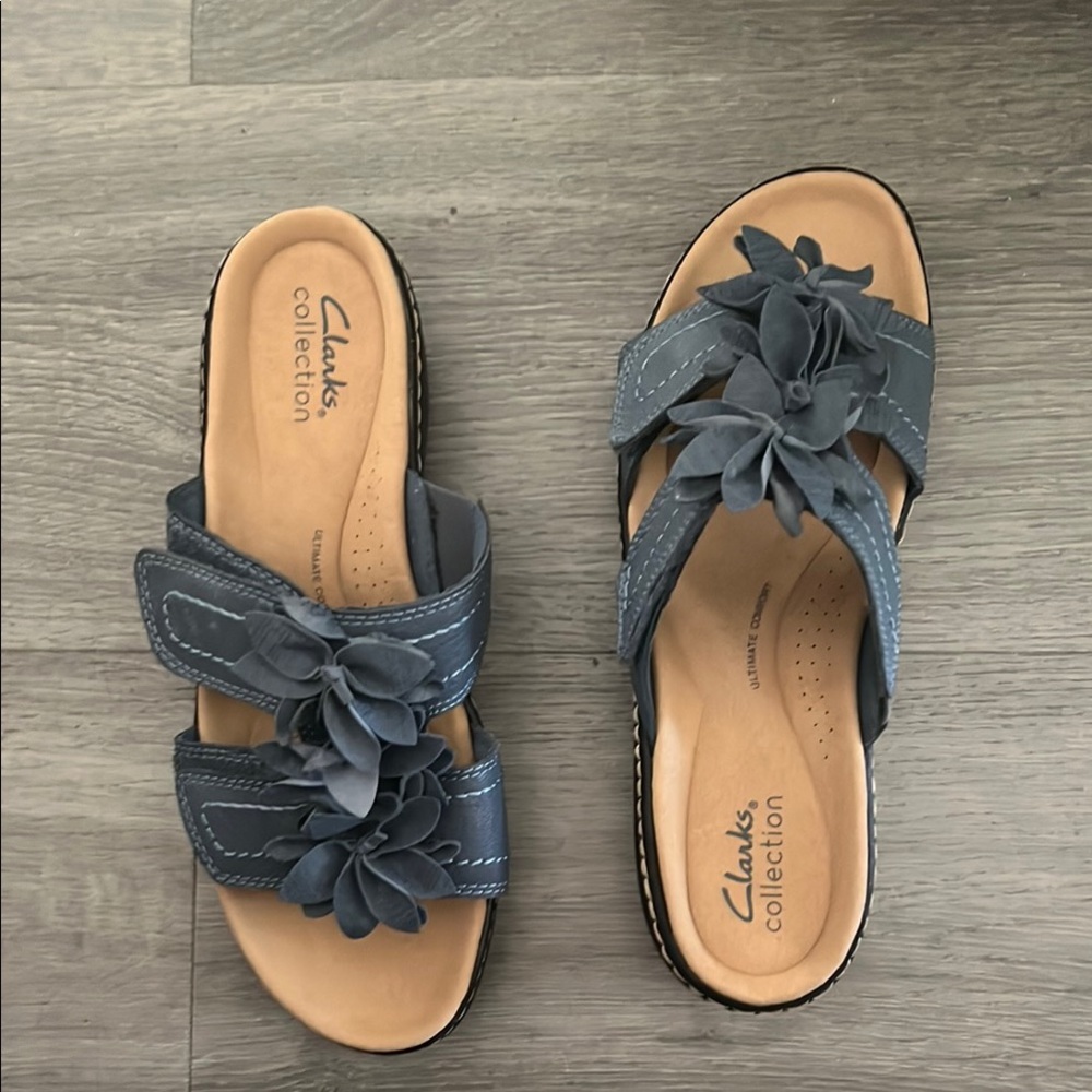 Clarks Women's Blue Floral Sandals